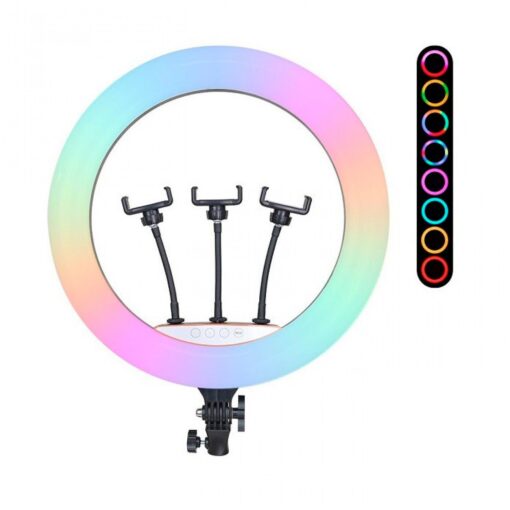 RGB Ring Light RGB Selfie Ring Light 45cm με Τρίποδο Δαπέδου και Βάση