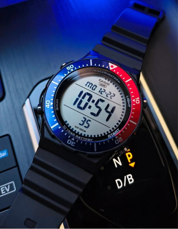 CASIO Mens Wristwatch Silicone Black Chrono Timer Alarm Digita  CB WATCHES