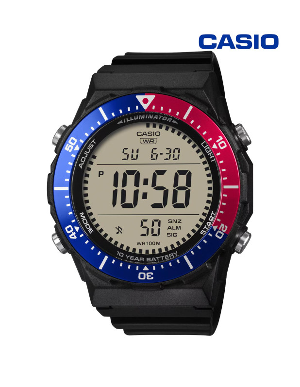 CASIO Mens Wristwatch Silicone Black Chrono Timer Alarm Digita  CB WATCHES