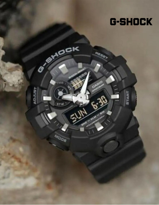 Casio G-Shock Black Analog Digital Resin Strap Watch For Men