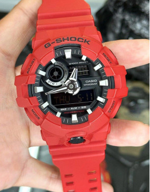 Casio G-Shock Red Analog Digital Resin Strap Watch For Men