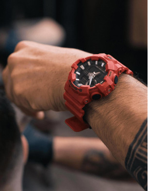 Casio G-Shock Red Analog Digital Resin Strap Watch For Men