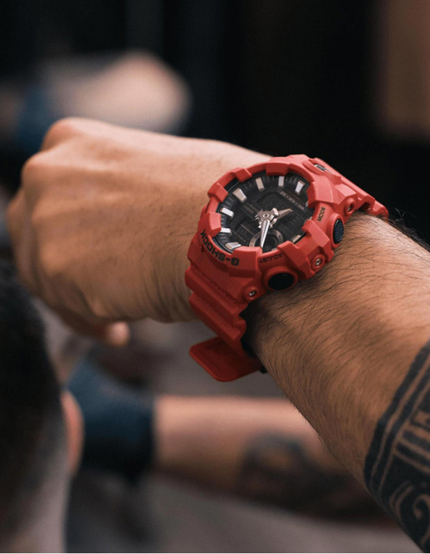 Casio G-Shock Red Analog Digital Resin Strap Watch For Men
