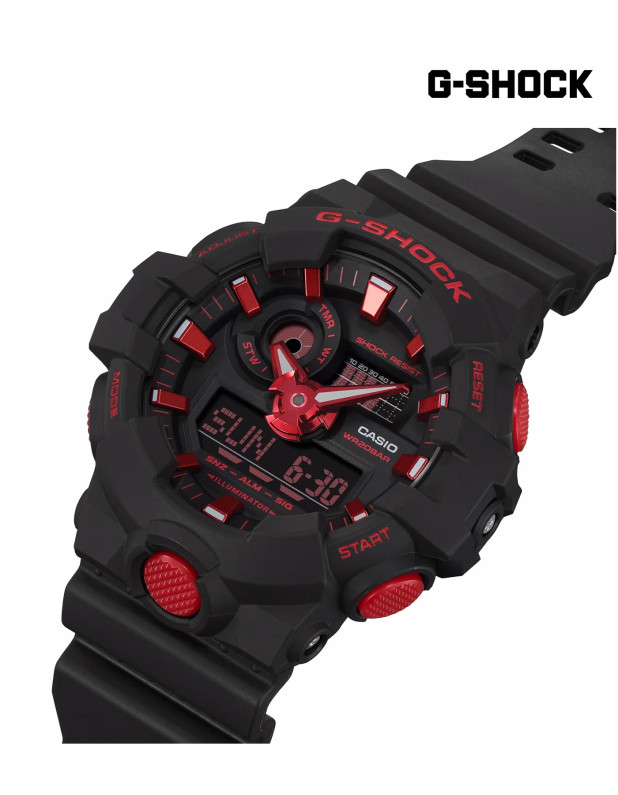 Casio G-Shock Analog Digital Resin Black/Red Watch