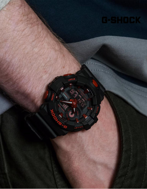 Casio G-Shock Analog Digital Resin Black/Red Watch