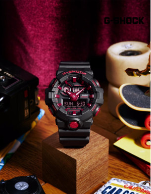 Casio G-Shock Analog Digital Resin Black/Red Watch