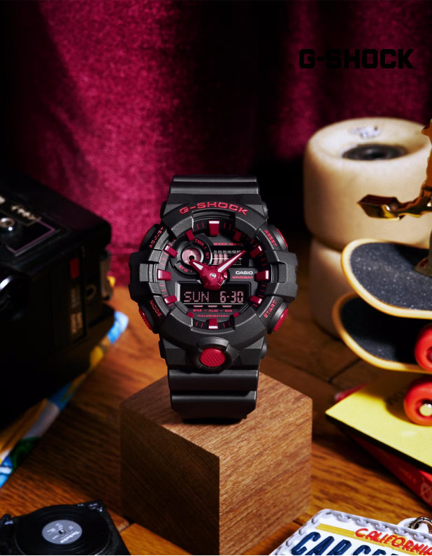Casio G-Shock Analog Digital Resin Black/Red Watch