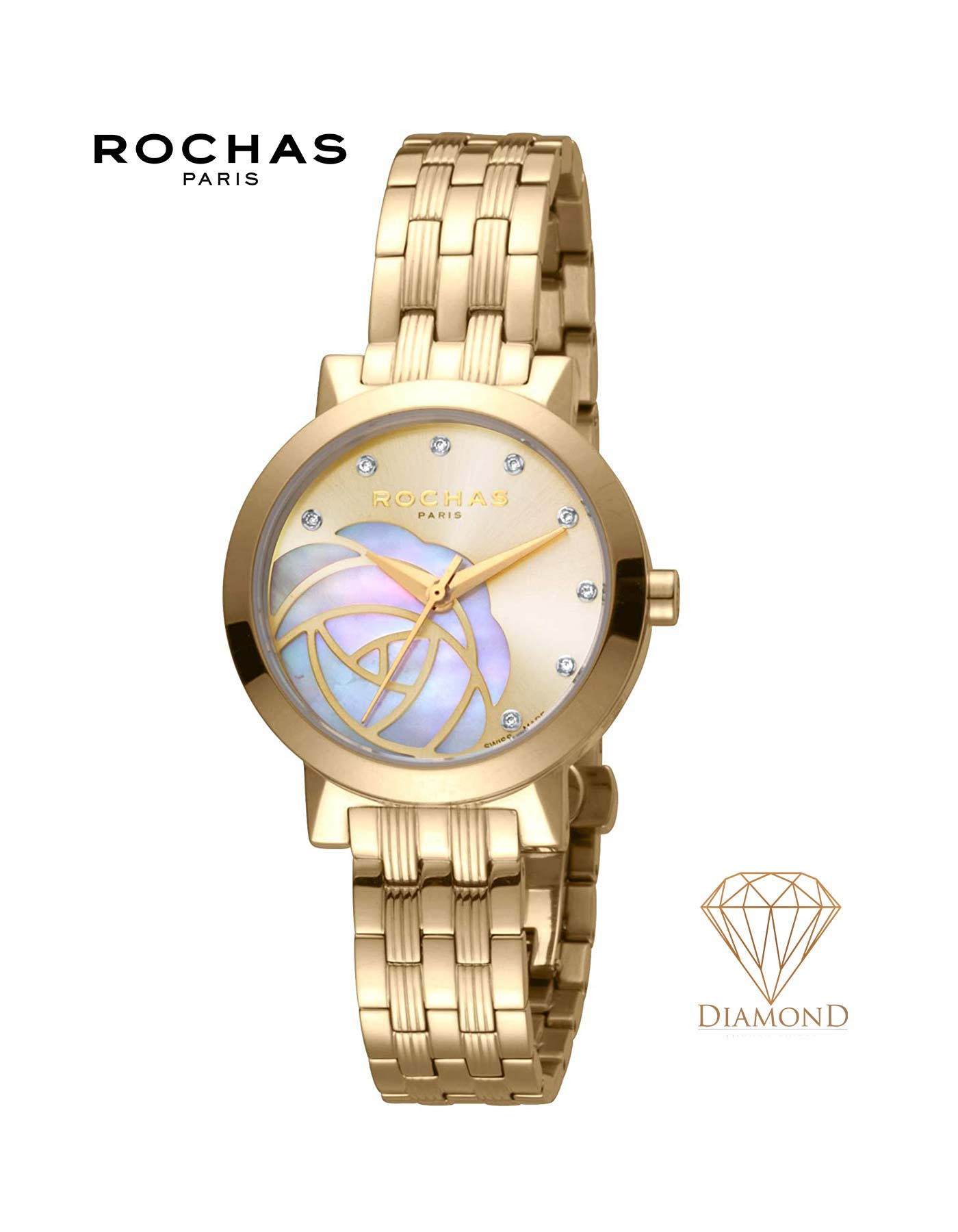 Rochas Paris Diamond Accent Women\'s Watch - Gold Tone Reference 2L008 ROCHAS Ladies Diamond Watch | A La Mode | Watches, Perfumes  main image 4