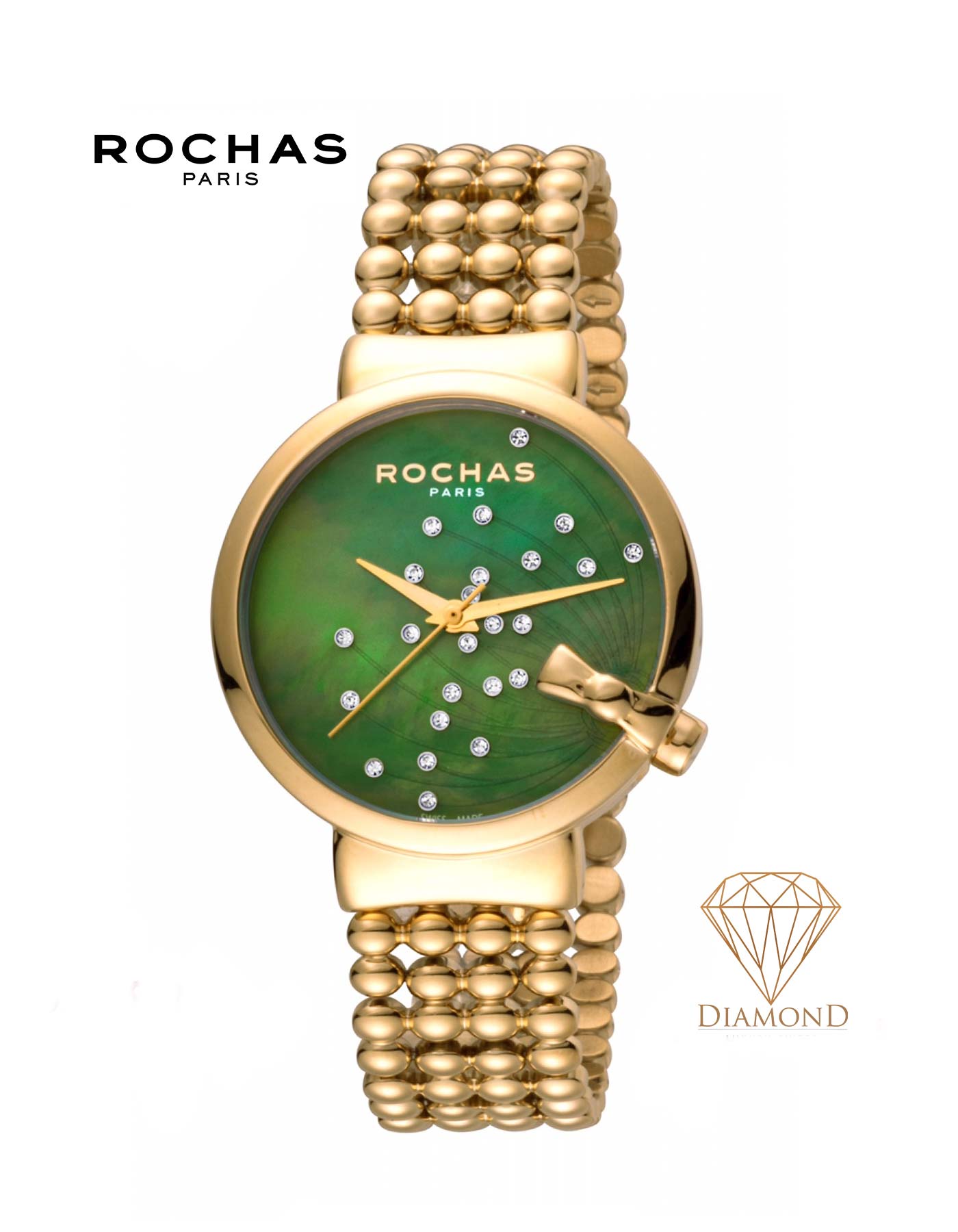 Rochas Paris Diamond Accent Women\'s Watch - Gold Tone Reference 2L008 ROCHAS Ladies Diamond Watch | A La Mode | Watches, Perfumes  main image 2