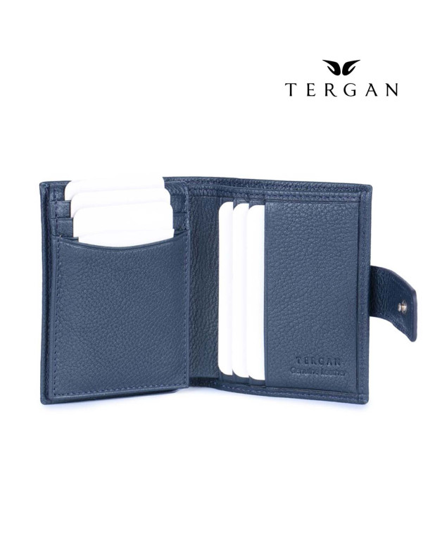 TERGAN Leather Navy Blue Wallet