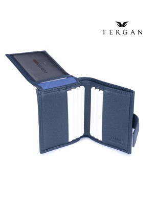 TERGAN Leather Navy Blue Wallet