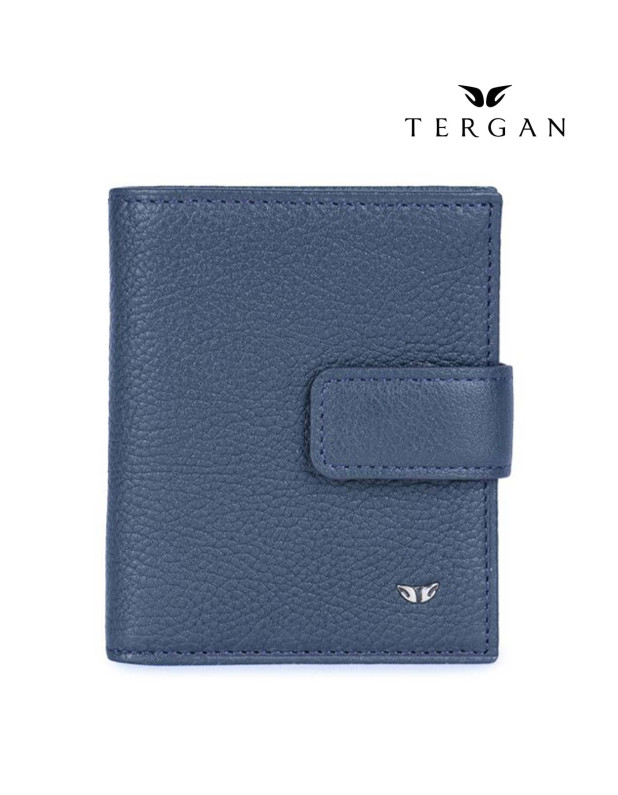 TERGAN Leather Navy Blue Wallet