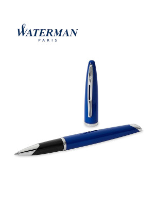 WATERMAN CARÈNE BLUE WITH CHROME TRIM ROLLERBALL PEN