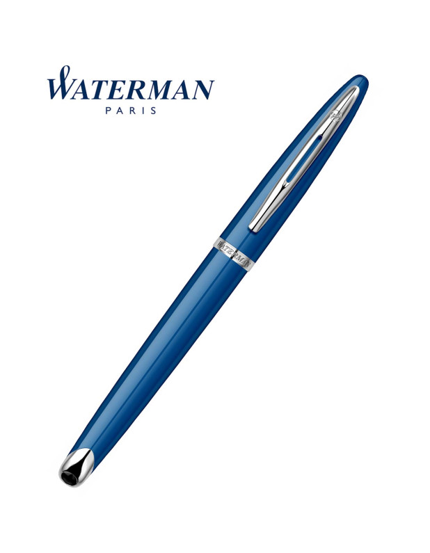 WATERMAN CARÈNE BLUE WITH CHROME TRIM ROLLERBALL PEN