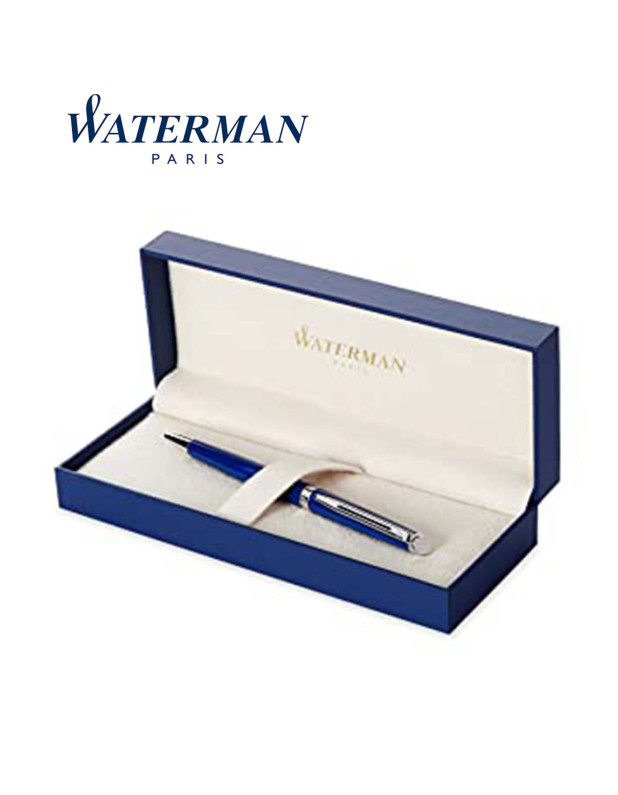 WATERMAN HEMISPHERE Blue Lacquer Chrome Trim Ballpoint Pen
