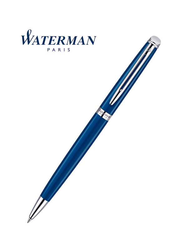 WATERMAN HEMISPHERE Blue Lacquer Chrome Trim Ballpoint Pen