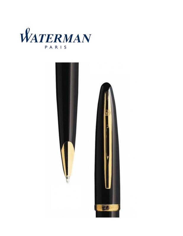 WATERMAN CARENE BLACK SEA GOLD TRIM BALLPOINT PEN