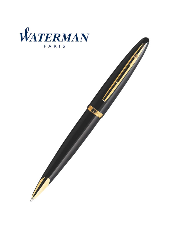 WATERMAN CARENE BLACK SEA GOLD TRIM BALLPOINT PEN