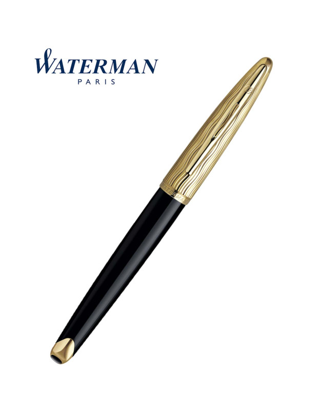 Waterman Carene Essential Black Wave Gold Trim Rollerball