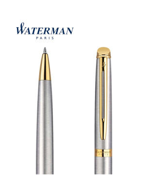 WATERMAN HEMISPHERE S. Steel Gold Trim Ballpoint Pen