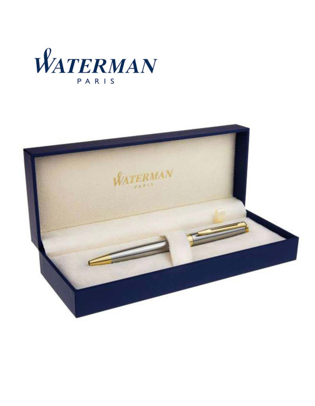 WATERMAN HEMISPHERE S. Steel Gold Trim Ballpoint Pen