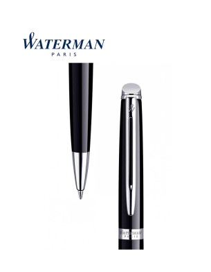 WATERMAN HEMISPHERE Black Lacquer Chrome Trim Ballpoint Pen