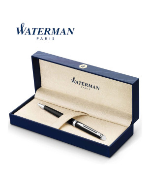 WATERMAN HEMISPHERE Black Lacquer Chrome Trim Ballpoint Pen