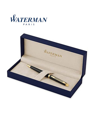 WATERMAN HEMISPHERE Black Lacquer Gold Trim Ballpoint Pen