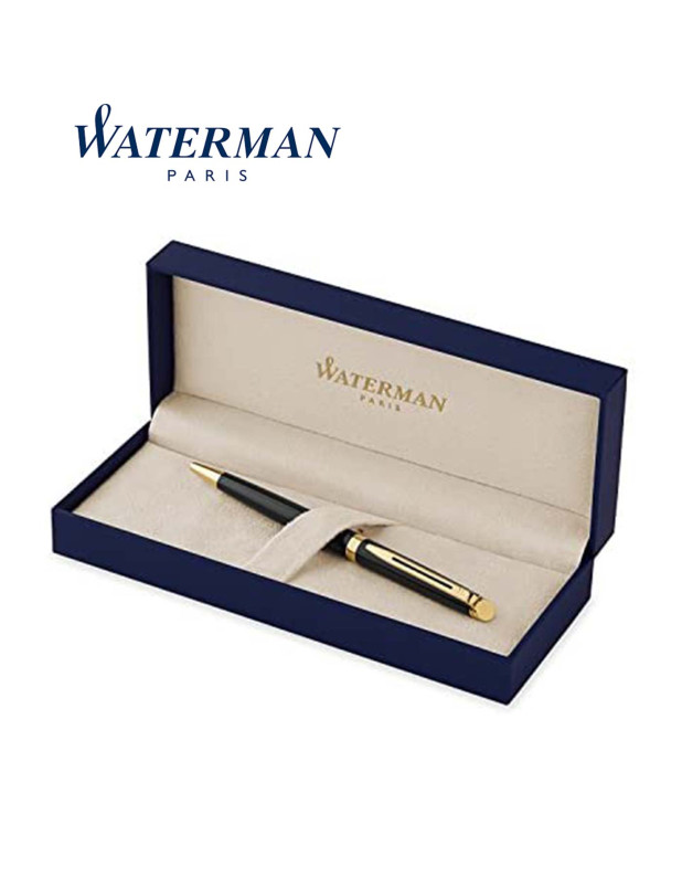 WATERMAN HEMISPHERE Black Lacquer Gold Trim Ballpoint Pen