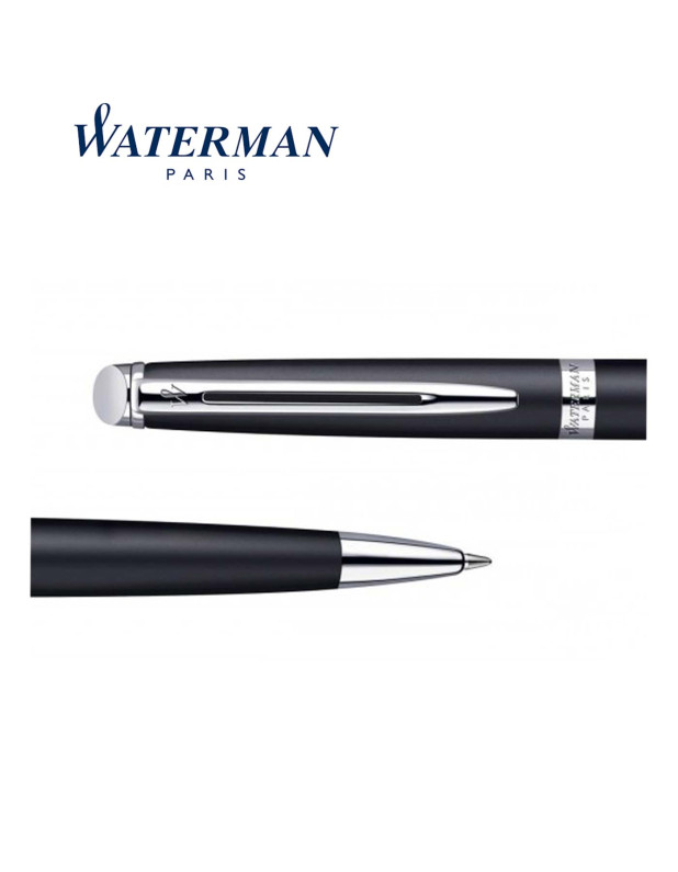 WATERMAN HEMISPHERE Matte Black Chrome Trim Ballpoint Pen