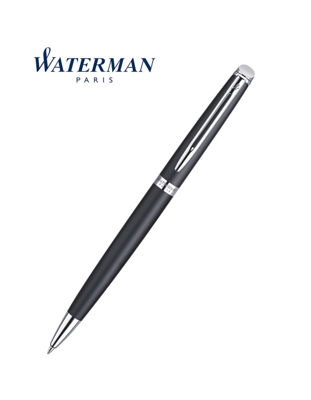 WATERMAN HEMISPHERE Matte Black Chrome Trim Ballpoint Pen