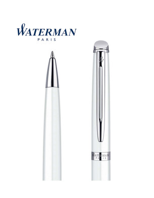 WATERMAN HEMISPERE White Lacquer Chrome Trim Ballpoint Pen