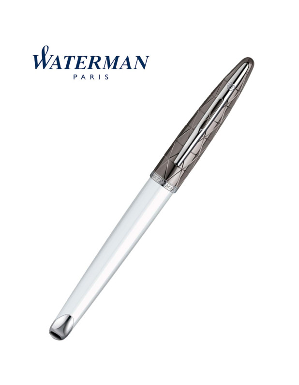 WATERMAN Carene Contemporary White and Gunmetal Rollerball Pen 