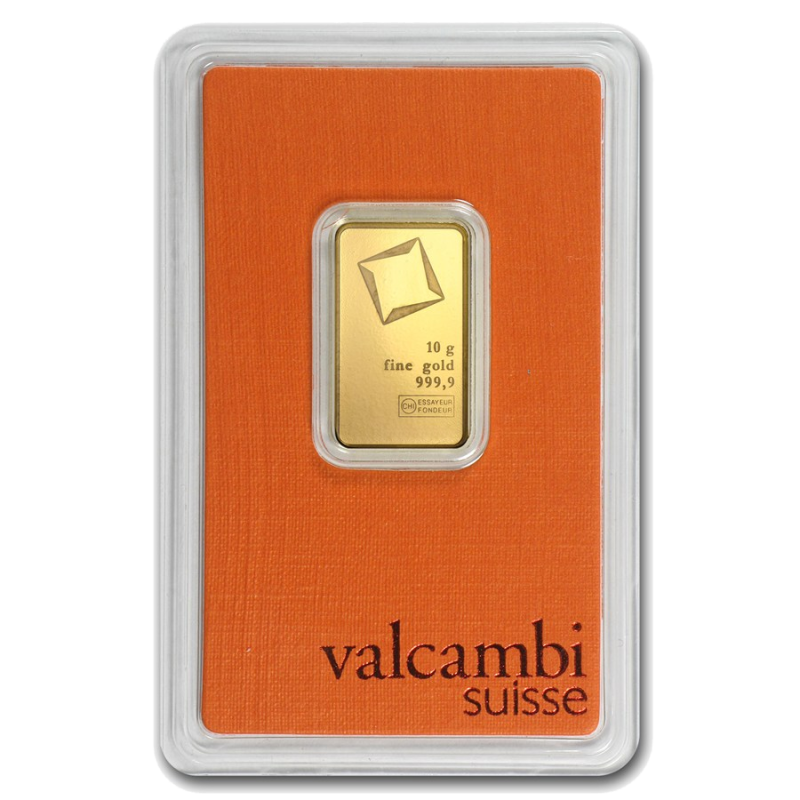 10g Valcambi 999.9 Fine Gold Bar Minted - Bullion & Storage