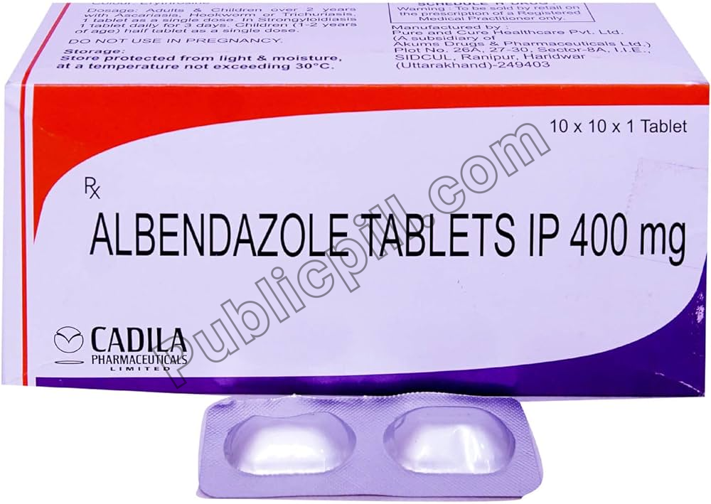 Albendazole 400mg Tablet - Publicpill | #1 Trusted, Convenient, and affordable pharmacy,