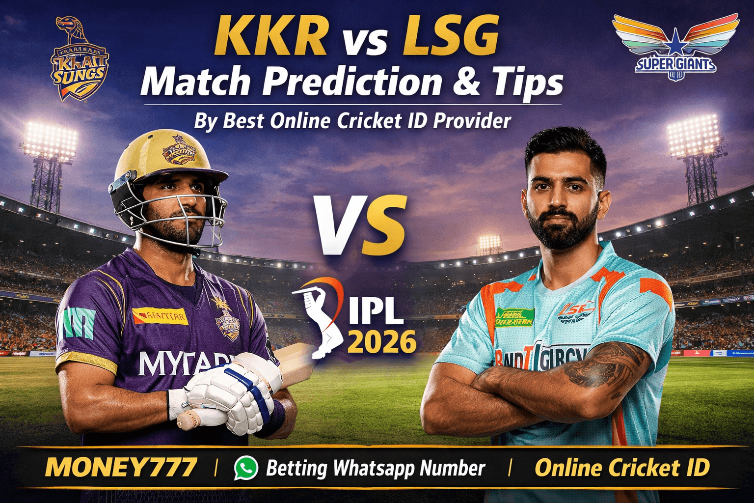 Online Cricket ID Provider- KKR vs LSG Match Prediction Tips