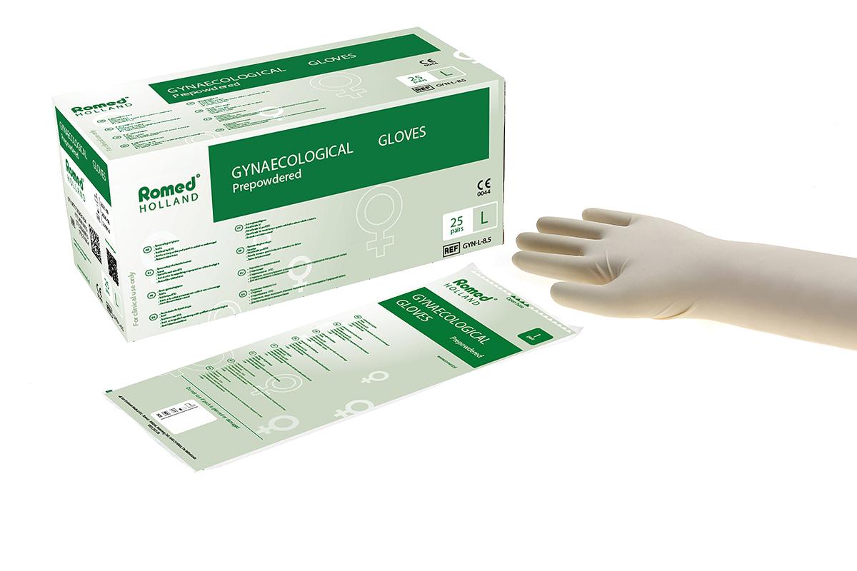 Gynaecological gloves, prepowdered, sterile - Gynaecological gloves - Gloves - Products | Romed Holland