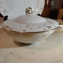 Legumiera cu platou din portelan limoges