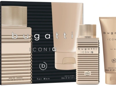 Set Cadou - Bugatti Iconiq Gold Parfum EDT 100 ml + Gel de Dus 200 ml - Note Citrice & Lemnoase 