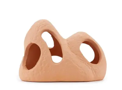 Decor Pentru Acvariu, Piatra Cu Gauri Din Ceramica, 11 cm