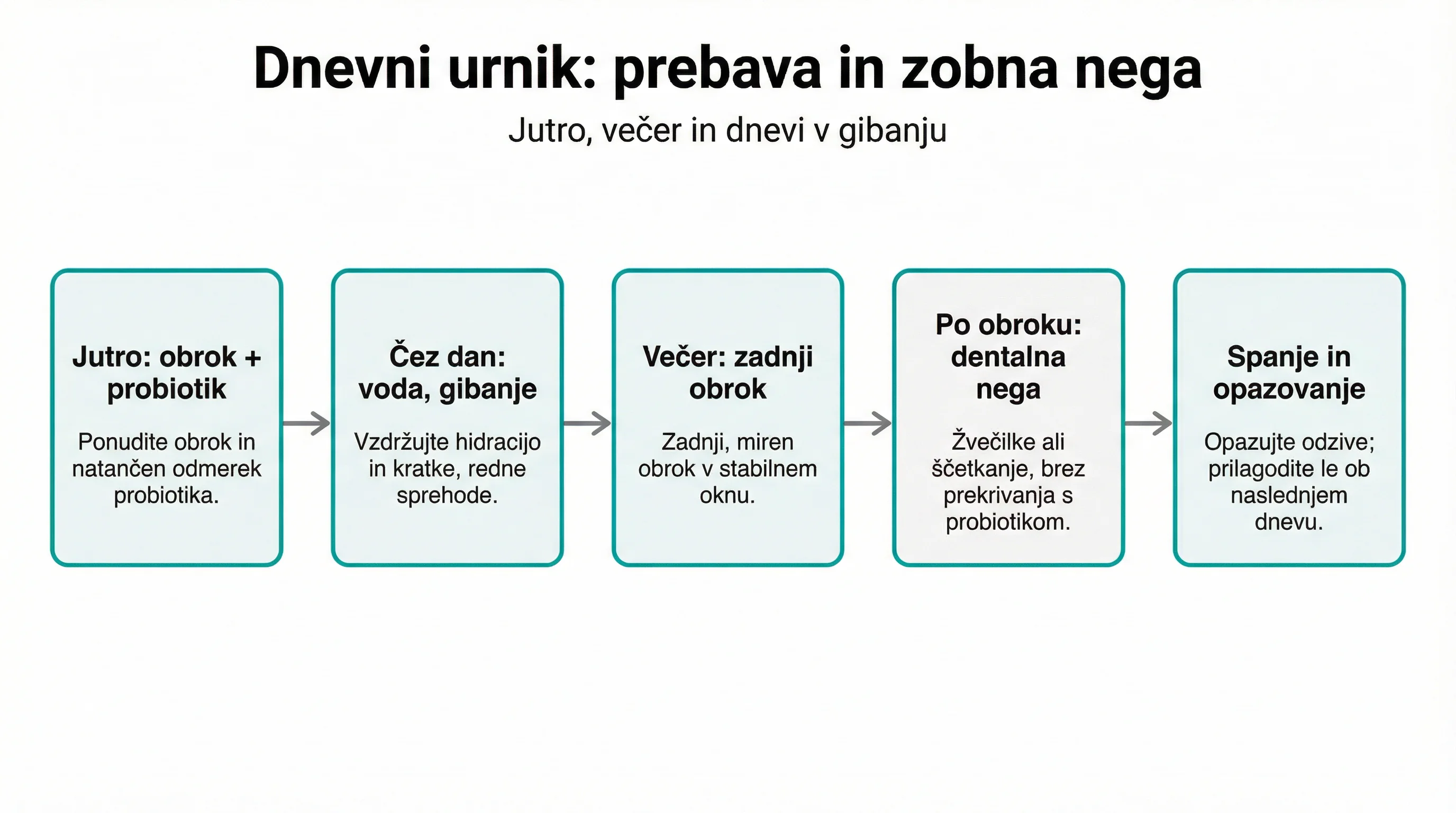 Dnevni urnik: prebava in zobna nega