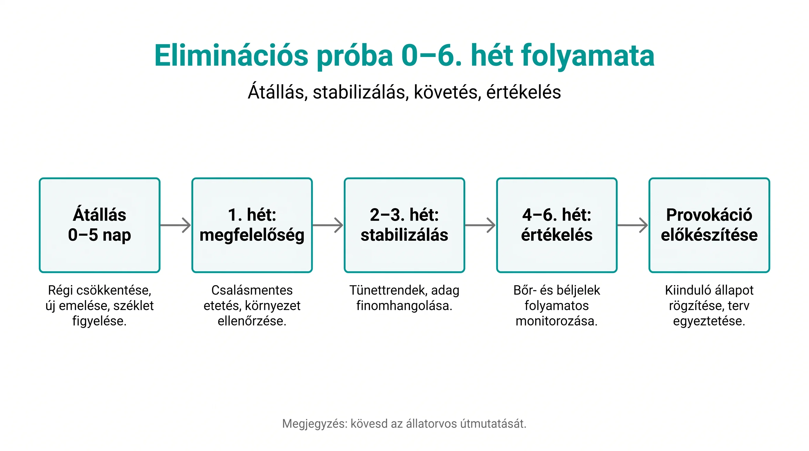 Eliminációs próba 0–6. hét folyamata