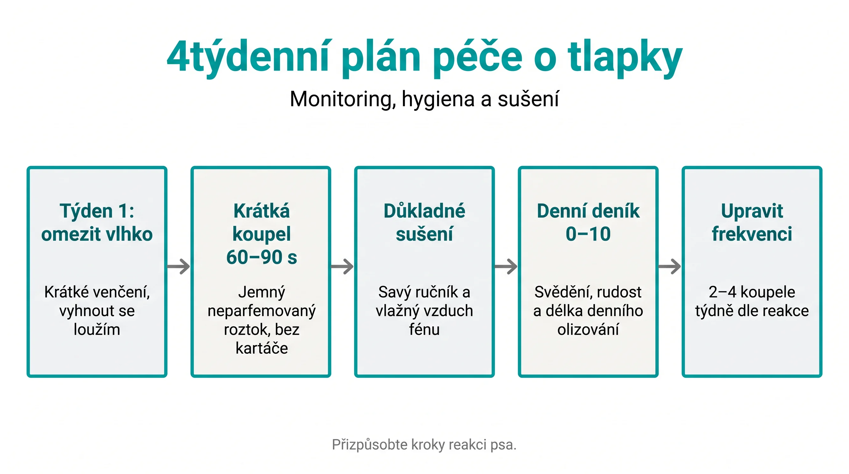 4týdenní plán péče o tlapky