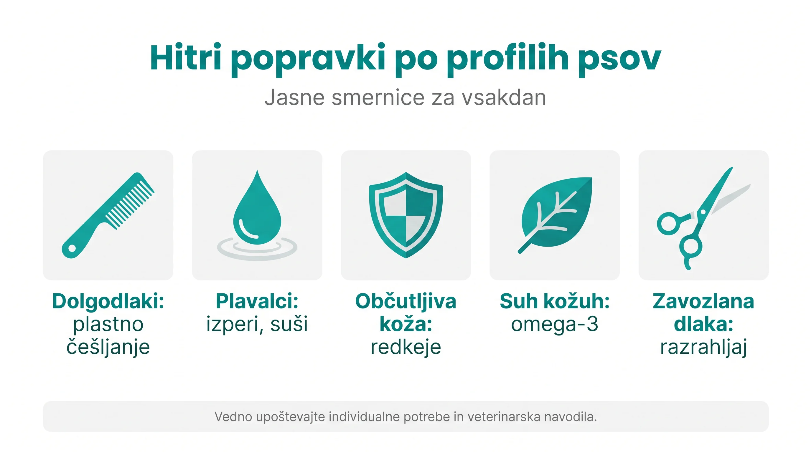 Hitri popravki po profilih psov