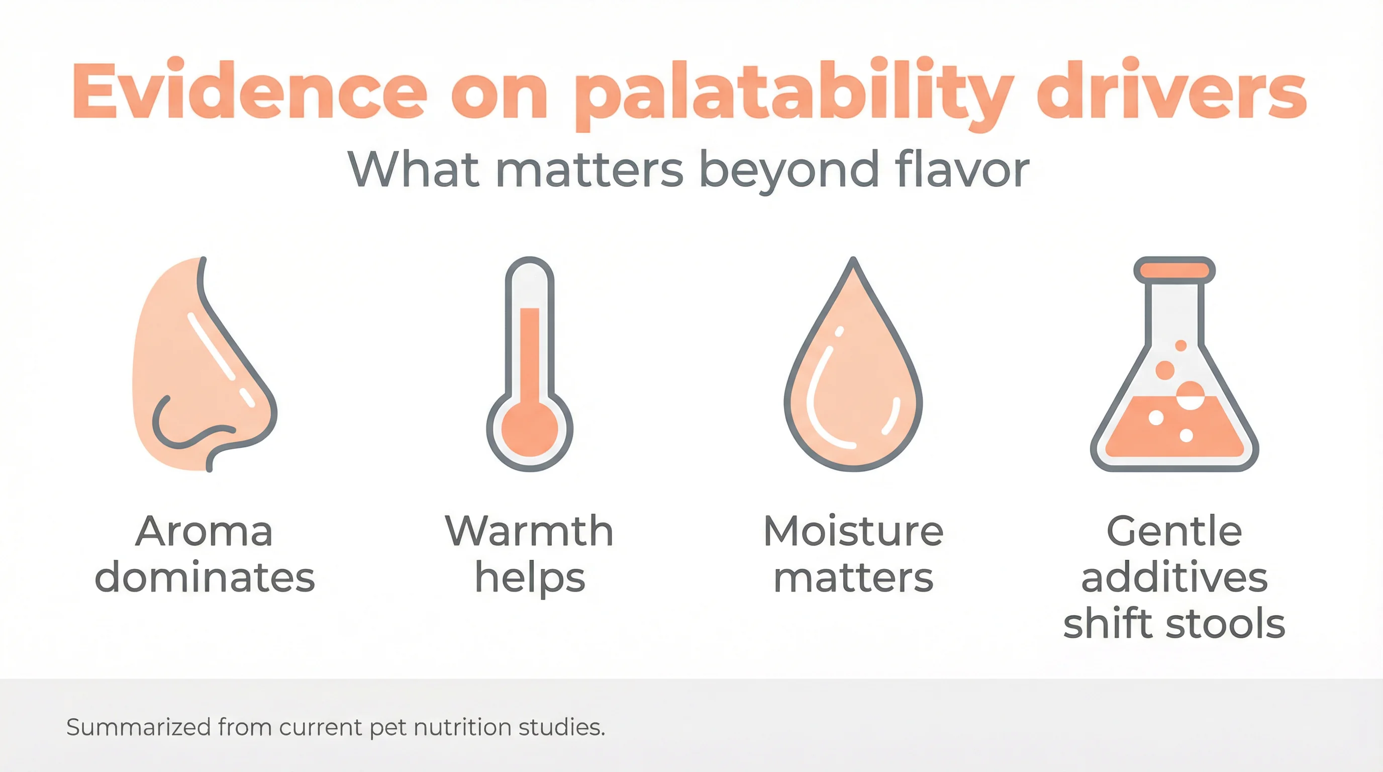 Evidence on palatability drivers