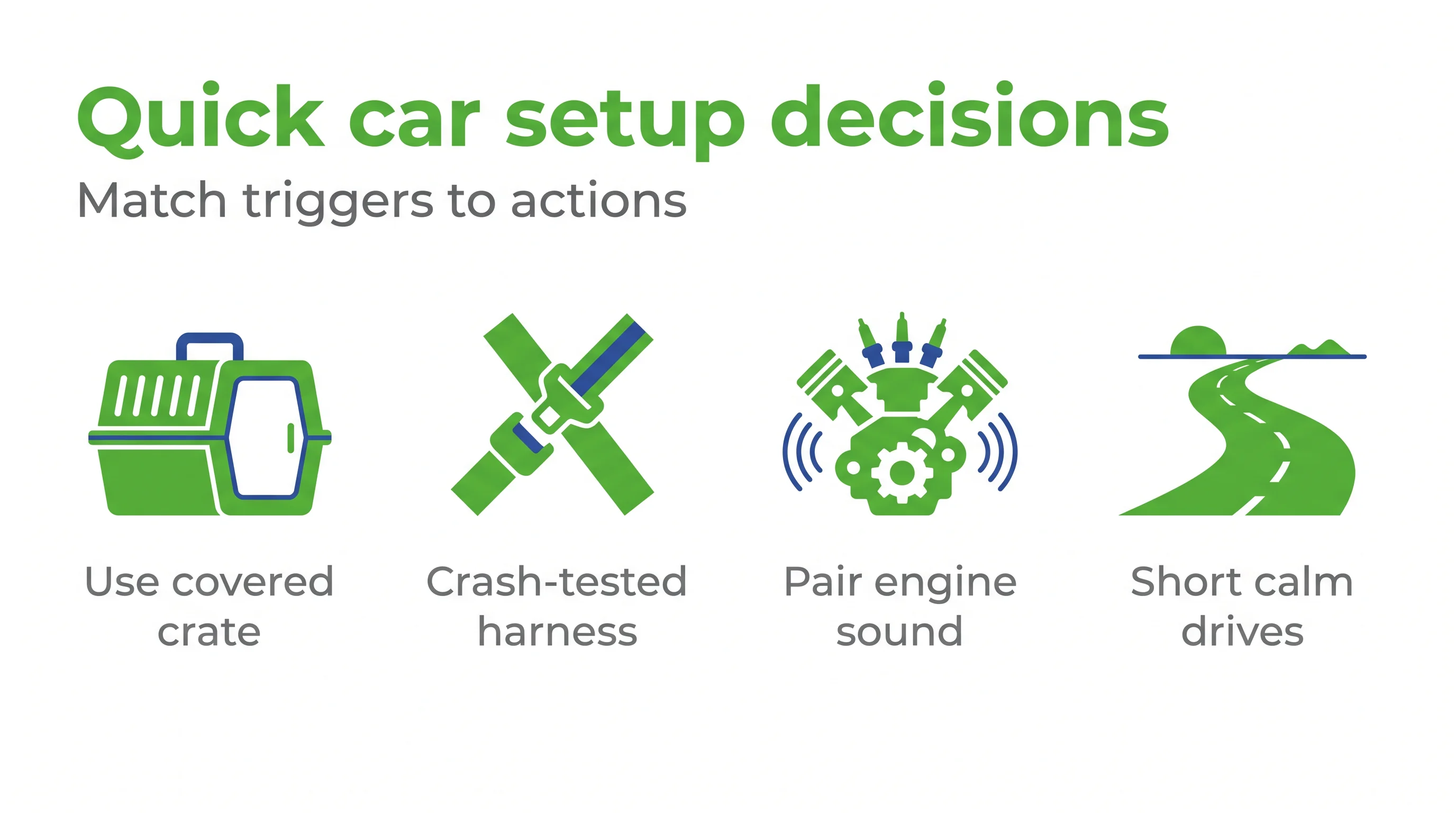 Quick car setup decisions