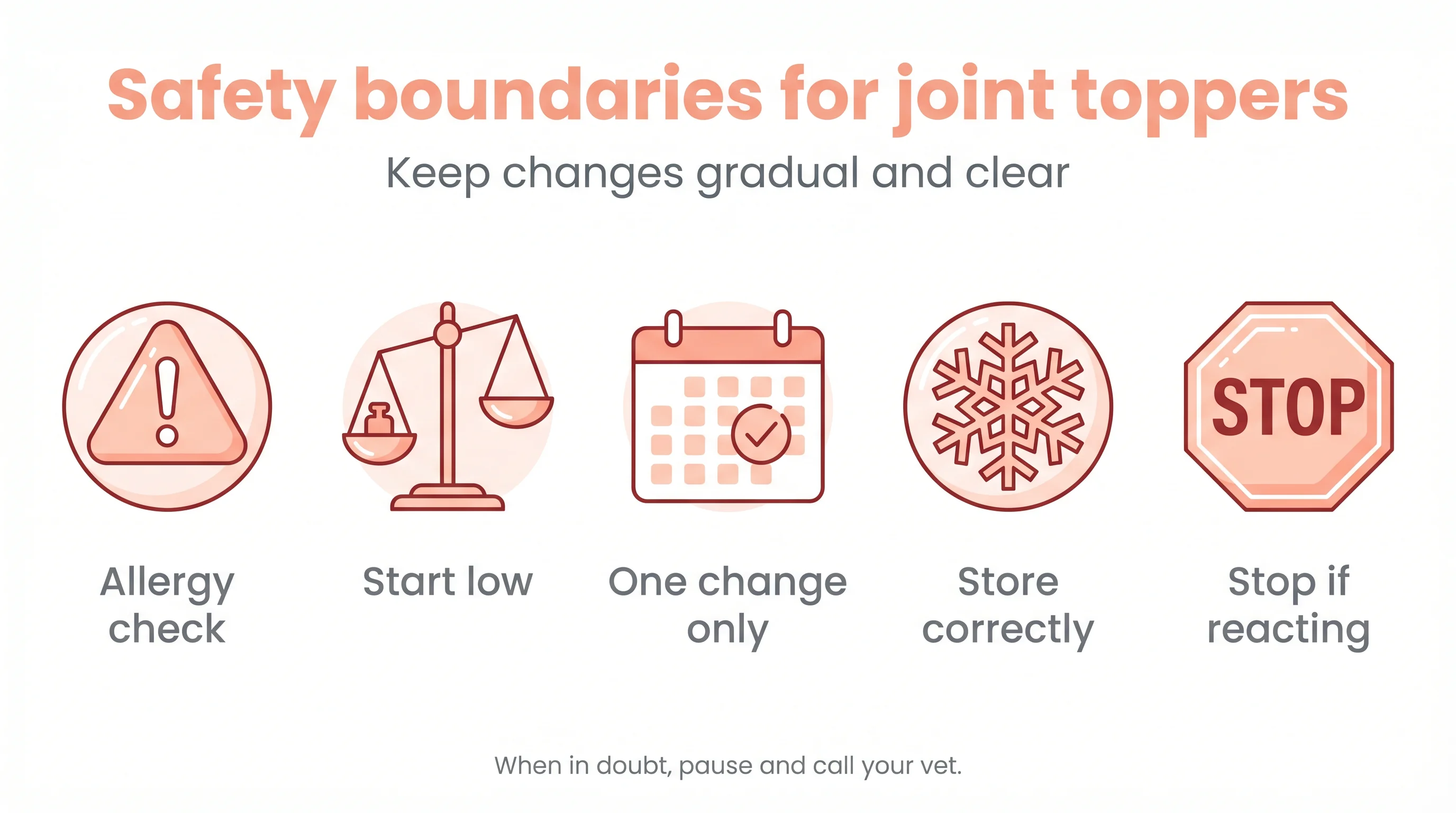 Safety boundaries for joint toppers