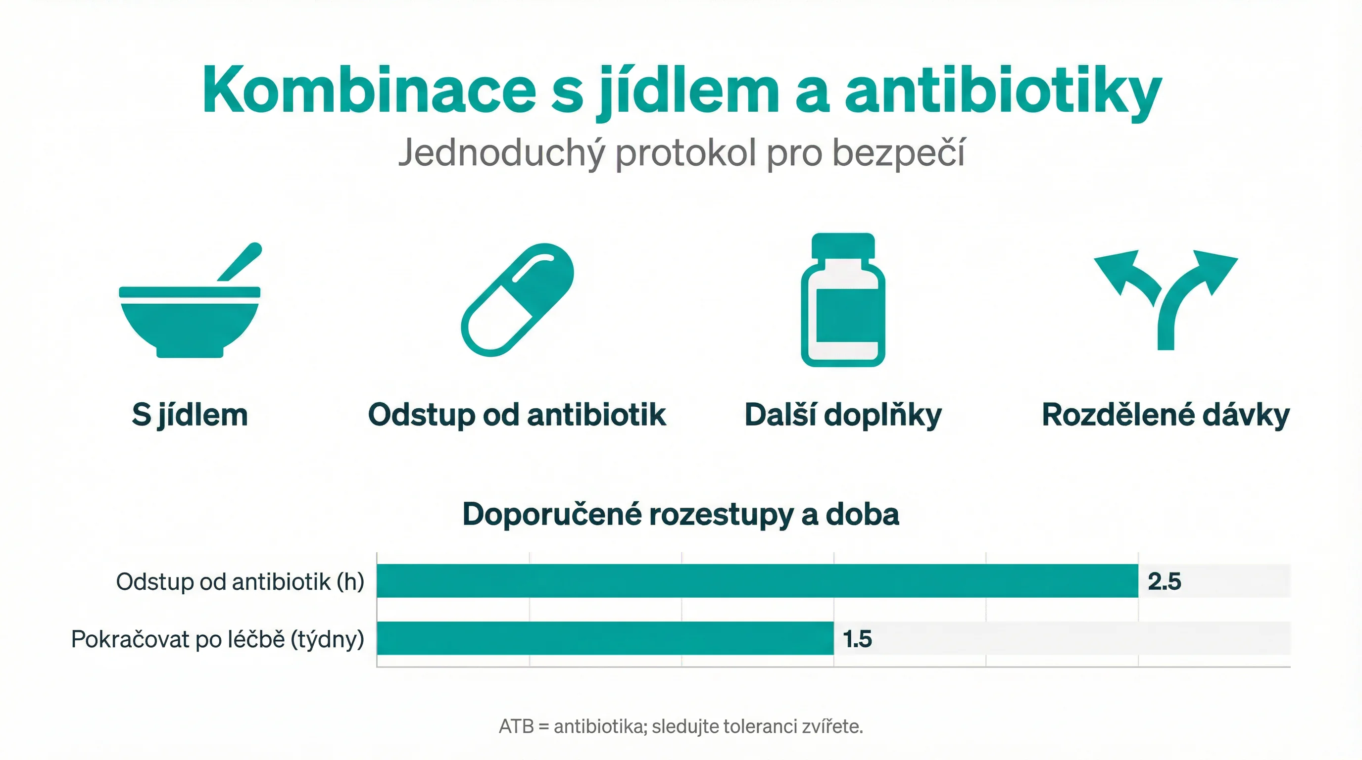 Kombinace s jídlem a antibiotiky