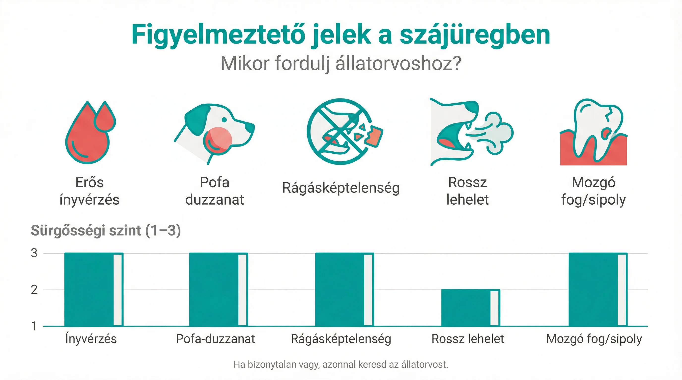 Figyelmeztető jelek a szájüregben