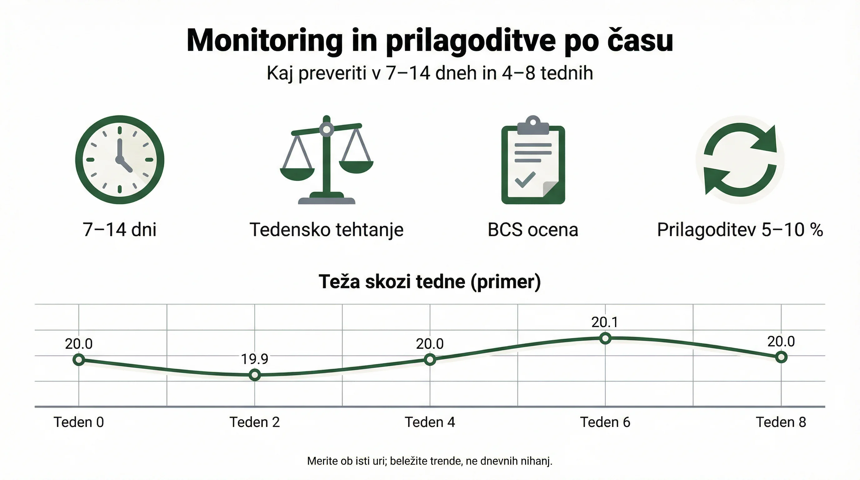 Monitoring in prilagoditve po času